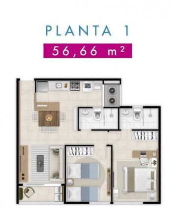 Imagem Apartamento com 2 Quartos à Venda, 57 m² em Benfica - Fortaleza