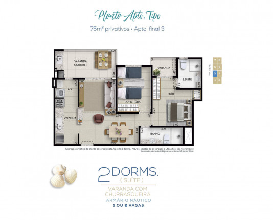 Imagem Apartamento com 2 Quartos à Venda, 75 m² em Tenório - Ubatuba Imagem Apartamento com 2 Quartos à Venda, 75 m² em Tenório - Ubatuba