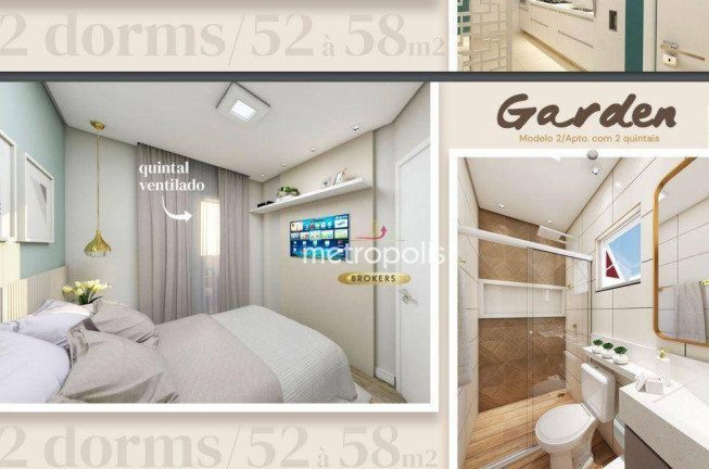 Imagem Apartamento com 2 Quartos à Venda, 53 m² em Santa Maria - Santo André