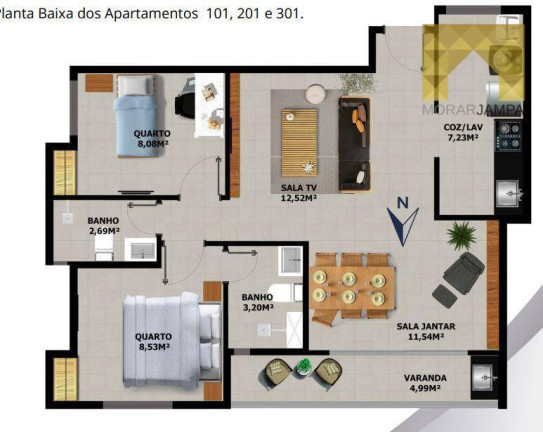 Imagem Apartamento com 2 Quartos à Venda, 70 m² em Intermares - Cabedelo