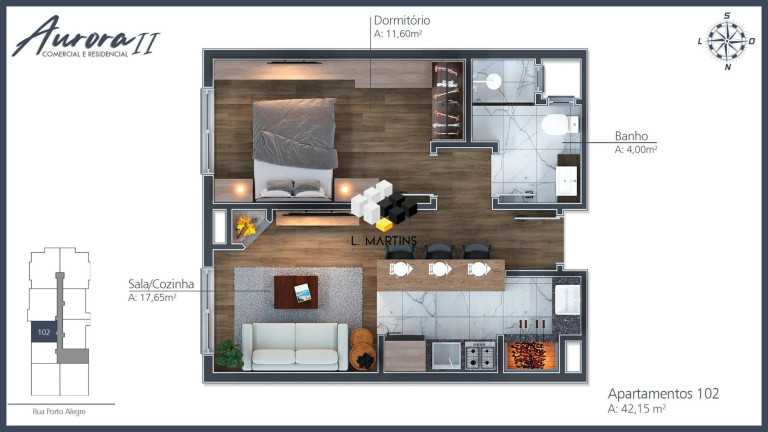 Imagem Apartamento com 1 Quarto à Venda, 42 m² em Moura - Gramado Imagem Apartamento com 1 Quarto à Venda, 42 m² em Moura - Gramado