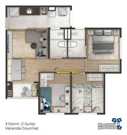 Apartamento com 3 Quartos à Venda, 60 m² em Mirage São Paulo - Sorocaba