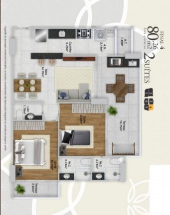 Apartamento com 2 Quartos à Venda, 80 m² em Guilhermina - Praia Grande