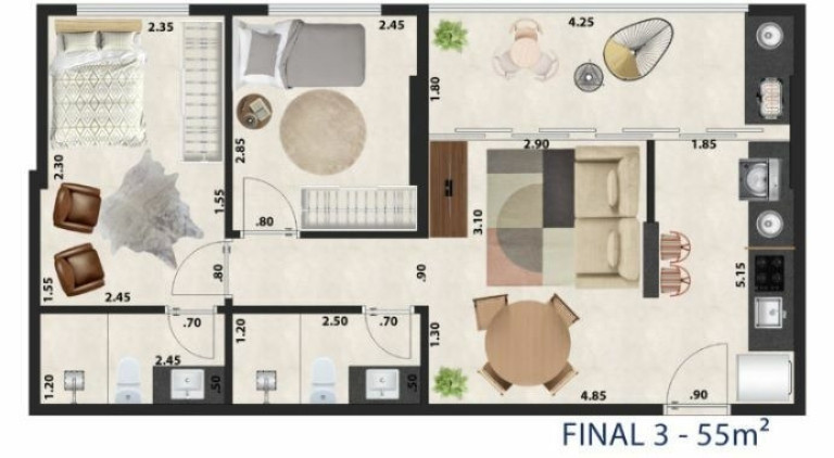 Imagem Apartamento com 2 Quartos à Venda, em Marapé - Santos Imagem Apartamento com 2 Quartos à Venda, em Marapé - Santos