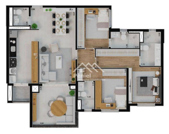 Imagem Apartamento com 3 Quartos à Venda, 113 m² em Jardim Olhos D'água - Ribeirão Preto