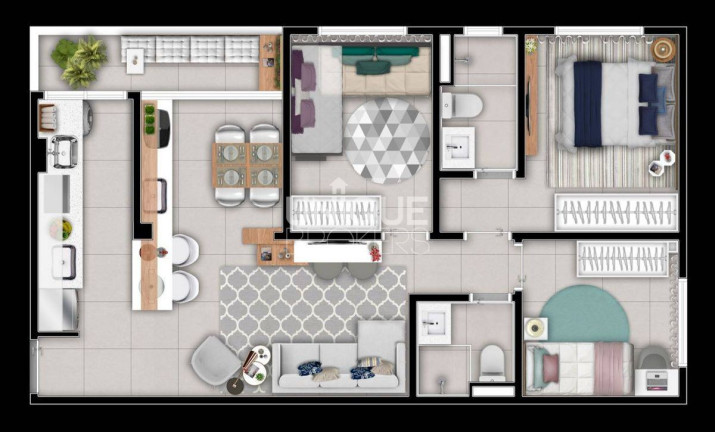 Apartamento com 3 Quartos à Venda, 67 m² em Jardim Das Tulipas - Jundiaí