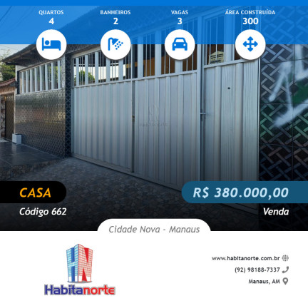 Casa com 4 Quartos à Venda,  em Cidade Nova - Manaus