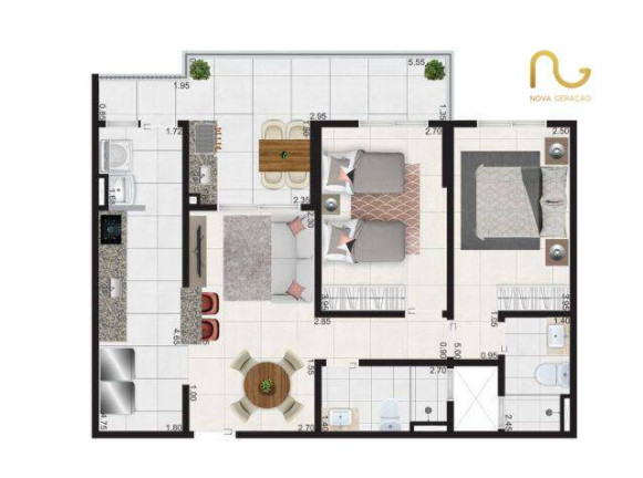 Imagem Apartamento com 2 Quartos à Venda, 79 m² em Vilamar - Praia Grande