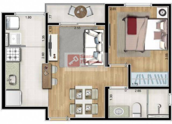 Imagem Apartamento com 1 Quarto à Venda, 37 m² em Vila São Pedro - Santo André Imagem Apartamento com 1 Quarto à Venda, 37 m² em Vila São Pedro - Santo André
