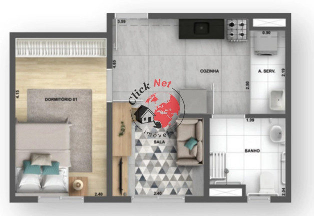 Apartamento com 1 Quarto à Venda, 35 m² em Jardim Santa Emília - São Paulo