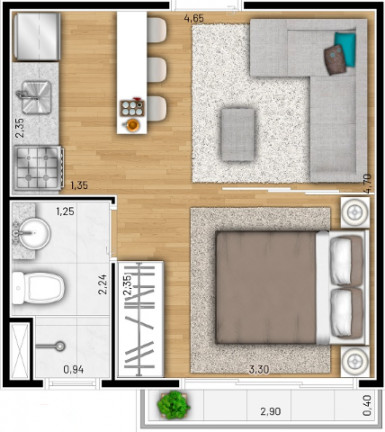 Imagem Studio com 1 Quarto à Venda, 26 m² em Cidade Jardim - São Paulo