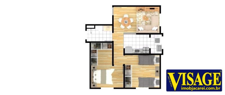 Imagem Apartamento com 2 Quartos à Venda, em Jd. Didinha - Jacareí Imagem Apartamento com 2 Quartos à Venda, em Jd. Didinha - Jacareí