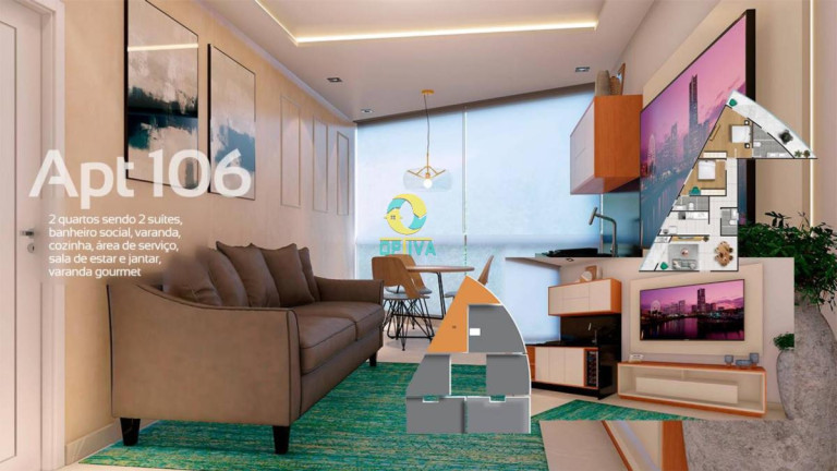 Imagem Apartamento com 2 Quartos à Venda, 74 m²