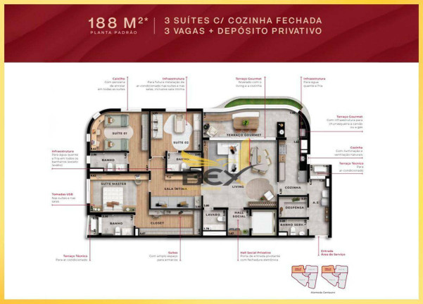 Imagem Apartamento com 3 Quartos à Venda, 188 m² em Alphaville Conde Ii - Barueri