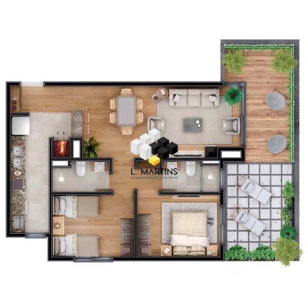Imagem Apartamento com 2 Quartos à Venda, 84 m² em Carniel - Gramado