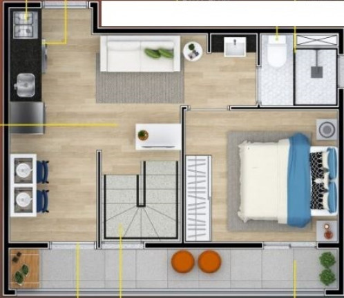 Imagem Apartamento com 1 Quarto à Venda, 15 m² em Campo Belo - São Paulo