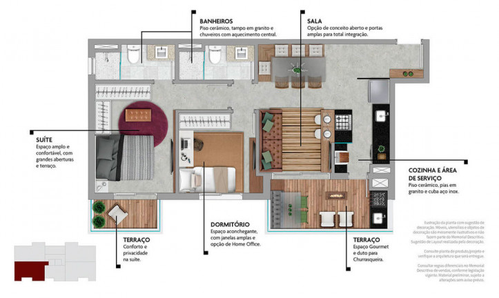 Imagem Apartamento com 2 Quartos à Venda, 65 m² em Centro - Barueri