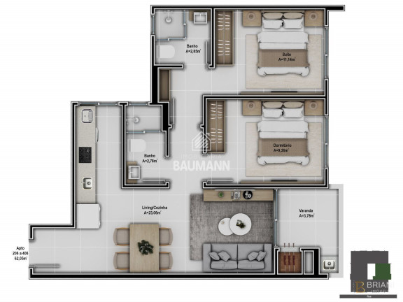 Apartamento com 2 Quartos à Venda, 67 m² em Ingleses Do Rio Vermelho - Florianópolis