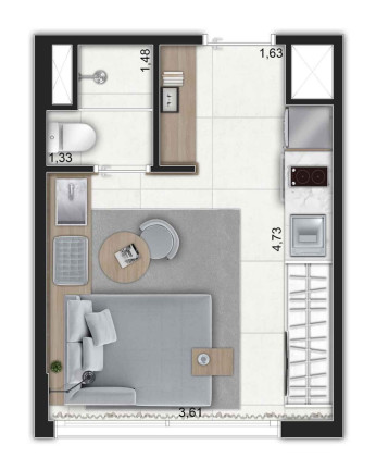 Imagem Apartamento com 1 Quarto à Venda, 20 m² em Moema - São Paulo