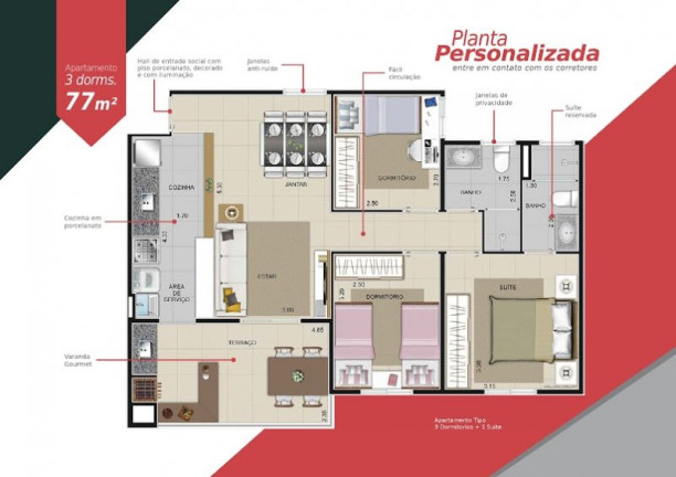 Imagem Apartamento com 3 Quartos à Venda, 77 m² em Anchieta - São Bernardo Do Campo