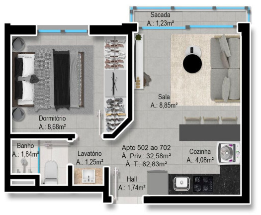 Imagem Apartamento com 2 Quartos à Venda, 65 m² em Farroupilha - Porto Alegre