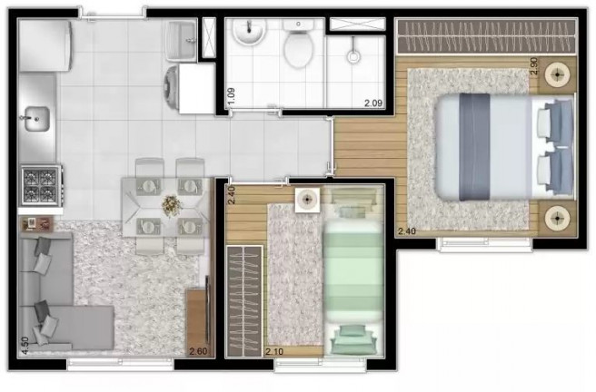 Imagem Imóvel com 2 Quartos à Venda, 32 m² em Campo Limpo - São Paulo