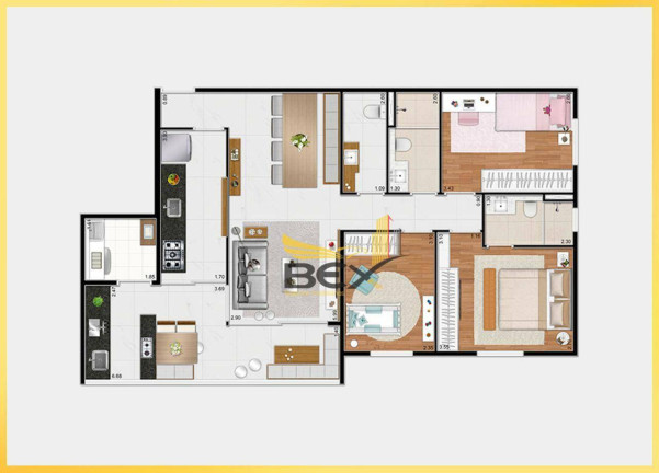 Imagem Apartamento com 3 Quartos à Venda, 90 m² em Alphaville Empresarial - Barueri