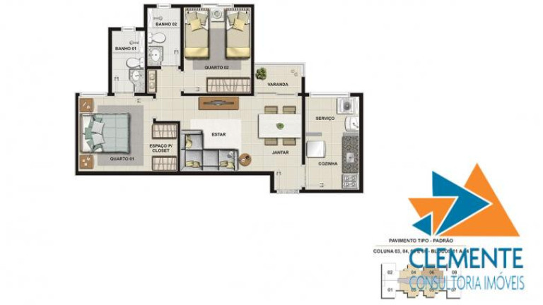 Imagem Apartamento com 3 Quartos à Venda, 69 m² em Planalto - Belo Horizonte Imagem Apartamento com 3 Quartos à Venda, 69 m² em Planalto - Belo Horizonte