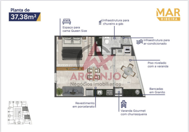 Imagem Apartamento com 1 Quarto à Venda, 35 m² em Saco Da Ribeira - Ubatuba