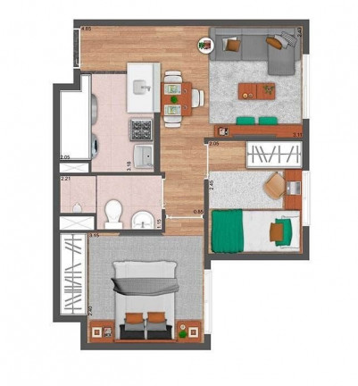 Imagem Imóvel com 2 Quartos à Venda, 34 m² em Vila Santa Catarina - São Paulo
