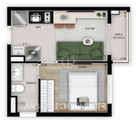 Imagem Apartamento com 1 Quarto à Venda, 28 m² em Vila Ema - São Paulo