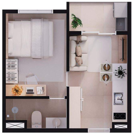 Imagem Apartamento com 1 Quarto à Venda, 31 m² em Belém - São Paulo