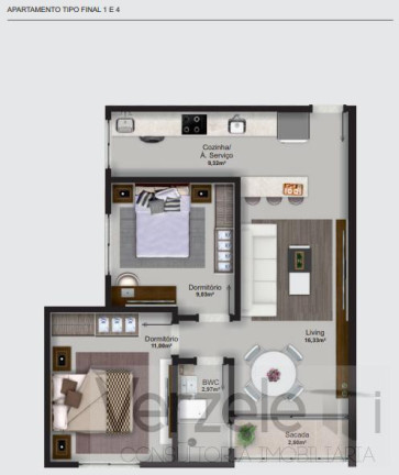 Imagem Apartamento com 2 Quartos à Venda, 55 m² em Areias - Camboriú