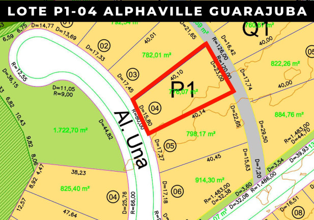 Terreno à Venda, 825 m² em Alphaville Guarajuba - Camaçari