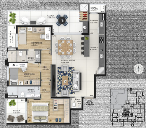 Imagem Apartamento com 3 Quartos à Venda, 125 m² em Madureira - Caxias Do Sul