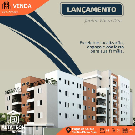 Imóvel com 3 Quartos à Venda, 93 m² em Jardim Elvira Dias - Poços De Caldas