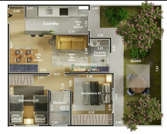 Imagem Imóvel com 2 Quartos à Venda, 49 m² em Jardim Imperial - Jaguariúna