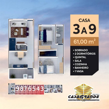 Imagem Casa com 2 Quartos à Venda, 61 m² em Jardim Imperador - Praia Grande