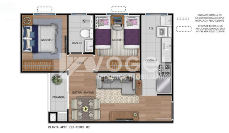 Apartamento com 2 Quartos à Venda,  em Morro Santana - Porto Alegre