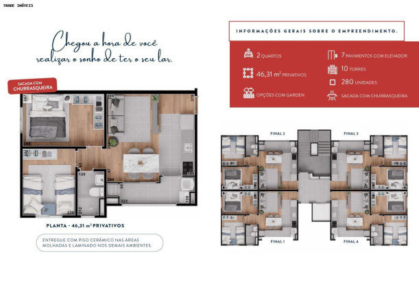 Imagem Apartamento com 2 Quartos à Venda, 46 m² em Perobinha - Londrina Imagem Apartamento com 2 Quartos à Venda, 46 m² em Perobinha - Londrina