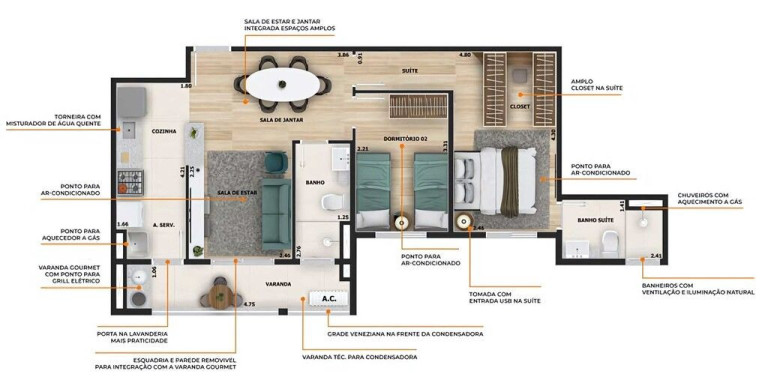 Imagem Apartamento com 2 Quartos à Venda, 61 m² em Jardim São Carlos - Sorocaba