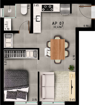 Imagem Imóvel com 1 Quarto à Venda, 32 m² em Camobi - Santa Maria
