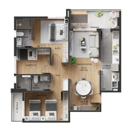 Imagem Apartamento com 2 Quartos à Venda, 59 m² em Bessa - João Pessoa Imagem Apartamento com 2 Quartos à Venda, 59 m² em Bessa - João Pessoa