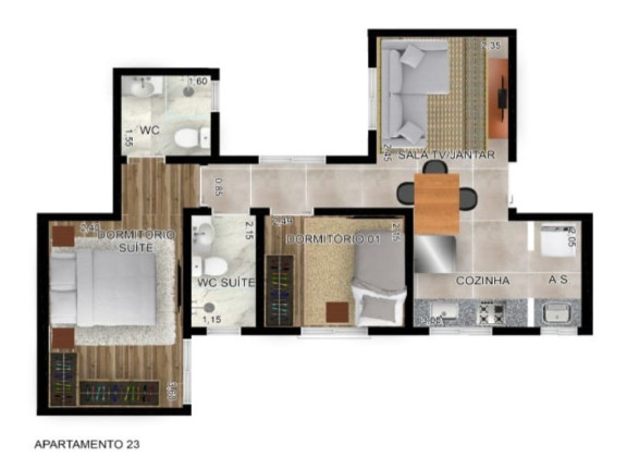 Imagem Apartamento com 2 Quartos à Venda, 45 m² em Santa Maria - Santo André Imagem Apartamento com 2 Quartos à Venda, 45 m² em Santa Maria - Santo André