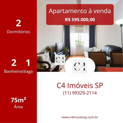 Apartamento com 2 Quartos à Venda, 75 m² em Mirandópolis - São Paulo