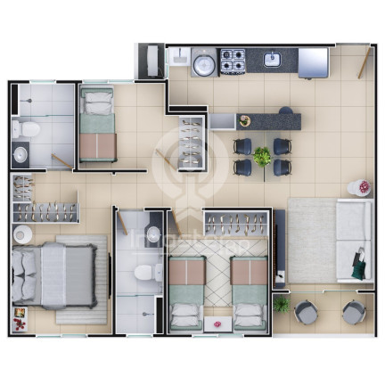 Imagem Apartamento com 2 Quartos à Venda, 45 m² em Messejana - Fortaleza