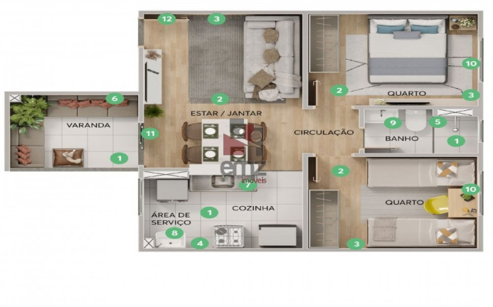 Imagem Apartamento com 2 Quartos à Venda, 40 m² em Panamá - Campo Grande