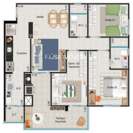 Imagem Apartamento com 3 Quartos à Venda, 107 m² em Jardim Paulista - Ribeirão Preto