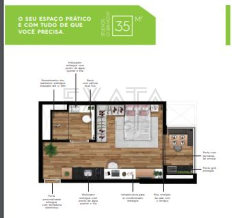 Imagem Imóvel com 1 Quarto à Venda, 35 m² em Brooklin - São Paulo