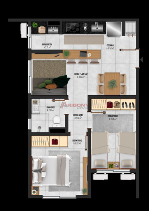 Apartamento com 2 Quartos à Venda, 51 m² em Nossa Senhora Do Rosário - Santa Maria